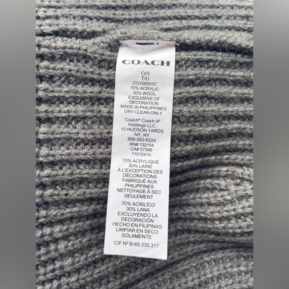 Coach  Gray Ribbed Beanie - Picture 16 of 16